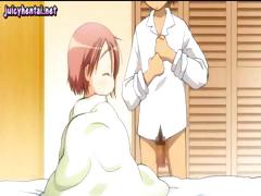 Busty redhead anime teen gets her snatch pounded by a hard cock